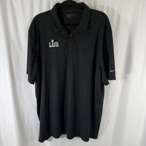 Superbowl LIII Nike Golf Polo Men's XXL Black Fabric Short Sleeve Dri Fit